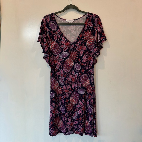 Navy, Purple, and Pink Tommy Bahama Vacation Summer Dress - Picture 1 of 6